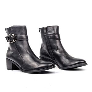 PAUL GREEN WMN VANESSA BLACK LEATHER BUCKLE ANKLE BOOTS US Size 10